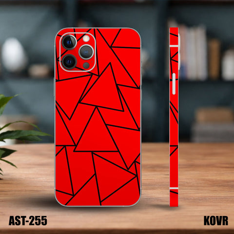 AST-255- Red Geometric Pattern Mobile Skin