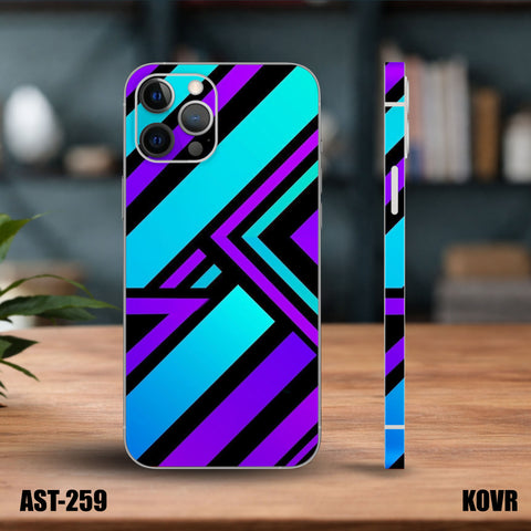 AST-259- Blue & Purple Geometric Pattern Mobile Skin