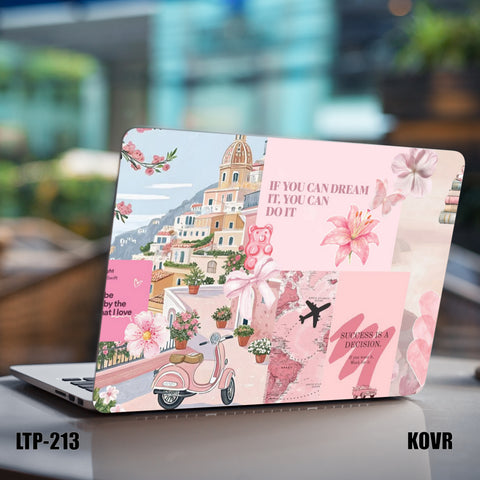 LTP-213- Pink World Map Laptop Skin