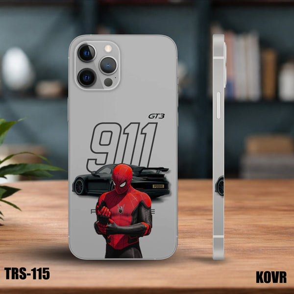 TRS-115- Transparent SpiderMan x Porche Mobile Skin