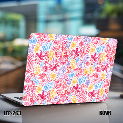LTP-263- Colorful Floral Pattern Laptop Skin