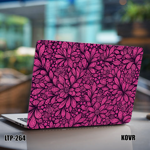 LTP-264- Floral Dark Pink Laptop Skin