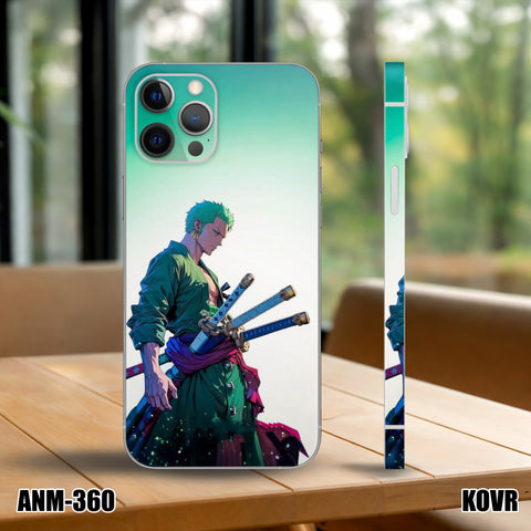 ANM-360- Zoro Green & White Mobile Skin