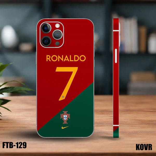 FTB-129-Ronaldo Jersey Red & Green Mobile Skin