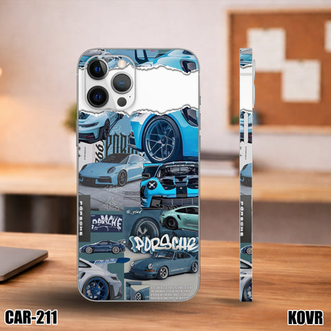 CAR-211- Porsche 911 Blue Collage Mobile Skin