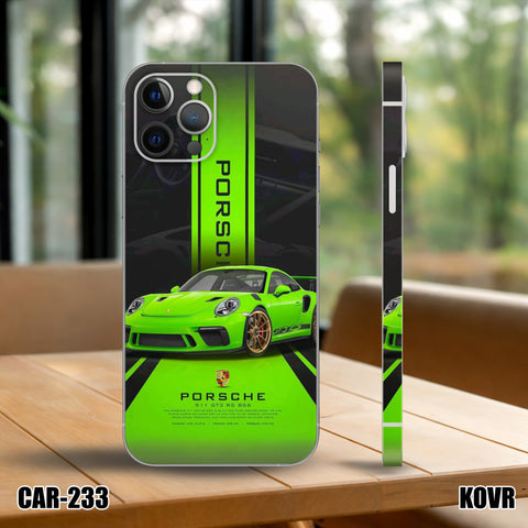 CAR-233- Porsche Black & Green Mobile Skin