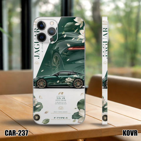 CAR-237- Jaguar Green Floral Car Mobile Skin