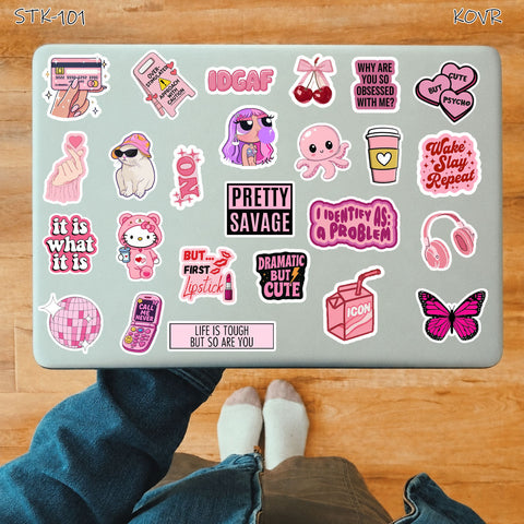 STK-101 - Pretty Savage Pink Girlie Sticker Collection