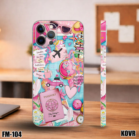FM-104 - Pink Travel Map Mobile Skin