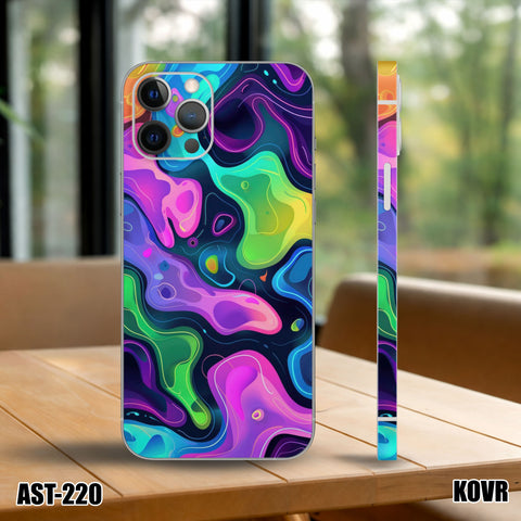 AST-220- Neon Waves Pattern Mobile Skin