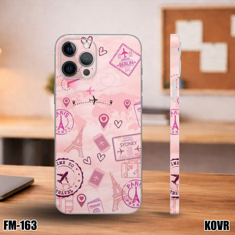 FM-163 -Pink World Map Mobile Skin
