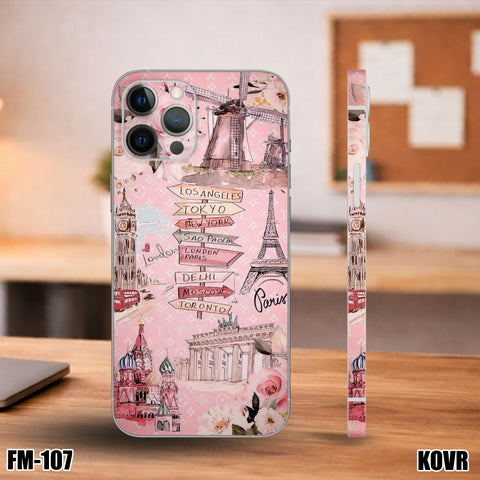 FM-107- Pink World Travel Mobile Skin