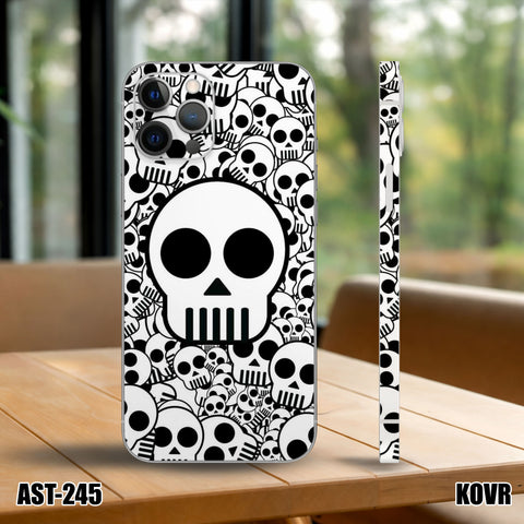 AST-245- Black & White Skeleton Mobile Skin