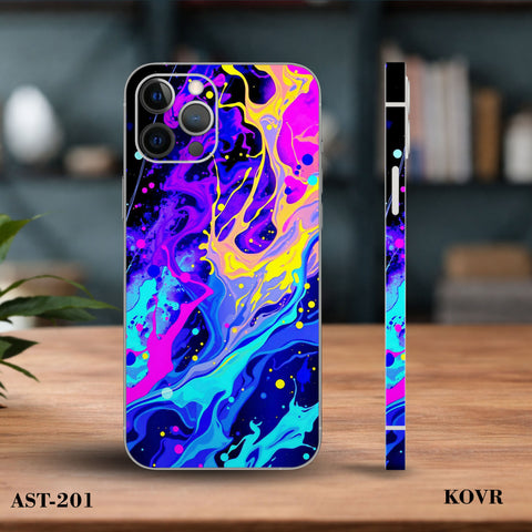 AST-201- Neon Waves Pattern Mobile Skin