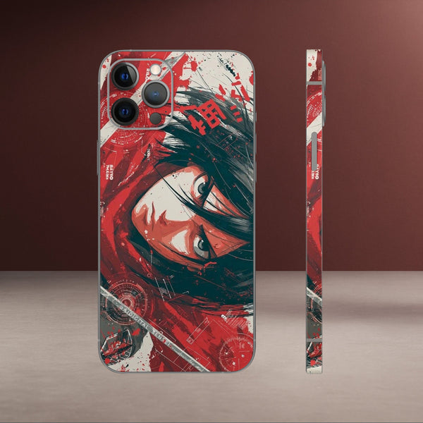 ANM-127-Mikasa Ackerman Red Fury Anime Mobile Skin