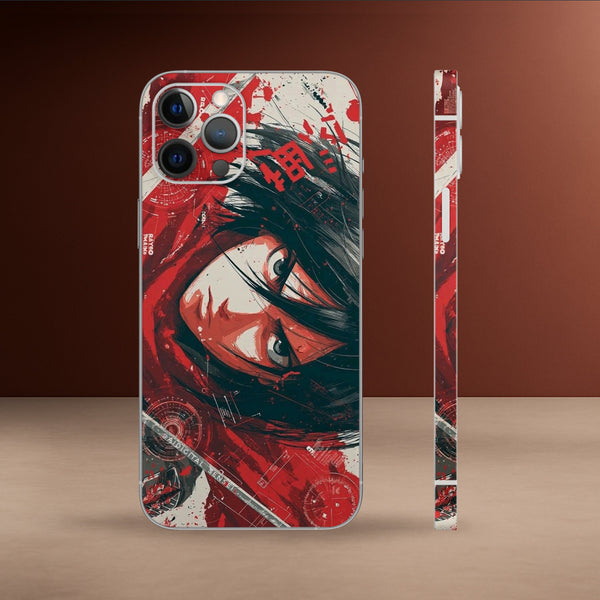 ANM-127-Mikasa Ackerman Red Fury Anime Mobile Skin