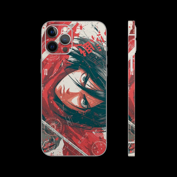ANM-127-Mikasa Ackerman Red Fury Anime Mobile Skin