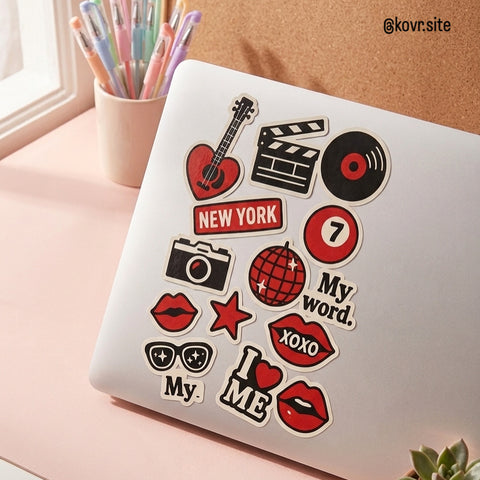 15 Retro Aesthetic Red Sticker Pack- STK-141