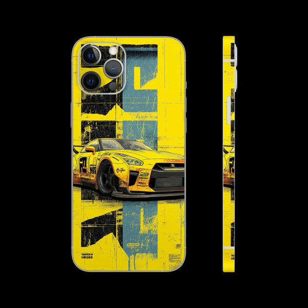 CAR-123-Yellow Nissan GTR Drift Mobile Skin