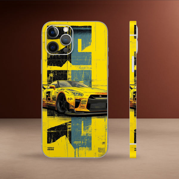 CAR-123-Yellow Nissan GTR Drift Mobile Skin