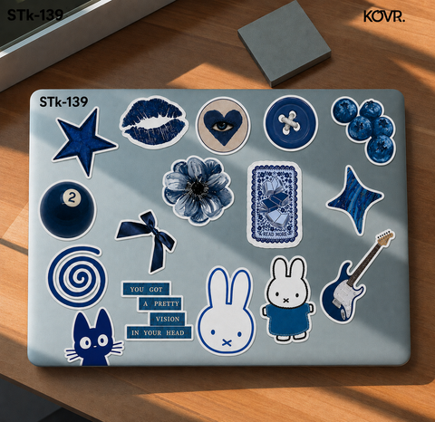 15 Navy Blue Aesthetic Sticker Pack- STK-139