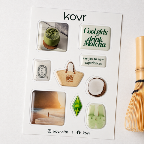 9 Matcha Girl 3D Stickers-ST-105