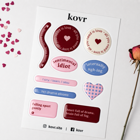 10 Aesthetic 3D Quote Stickers-ST-109